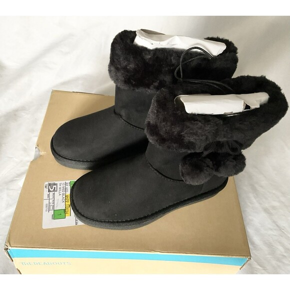 Thereabouts Little & Big Kid Girls Willa Flat Heel Winter Boots Size 13, Black - Picture 2 of 8
